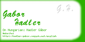 gabor hadler business card